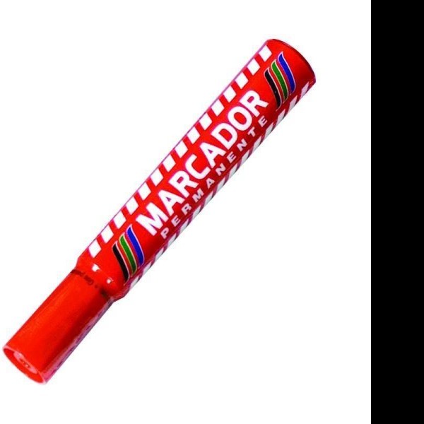 MARCADOR PERM. GRUESO PLAST. BACO ROJO PZA